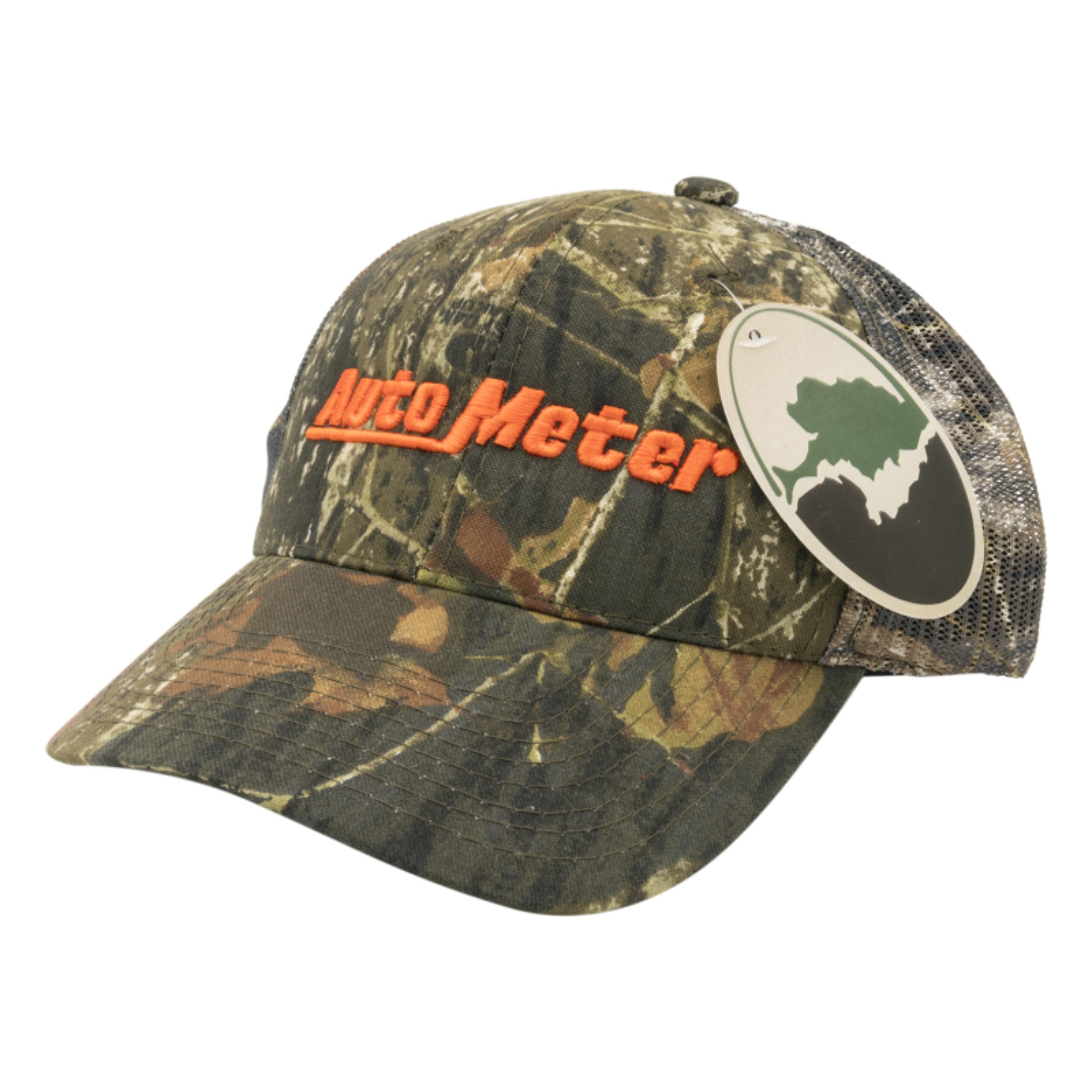 Picture of Autometer Hat Mesh Black w/ Velcro Hunting Camo Blaze Orange