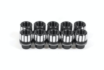 Picture of BMR Lug Nut Kit 14mm x 1.50 RH Conical 12-pt Aluminum (Set of 10) - Black Anodized