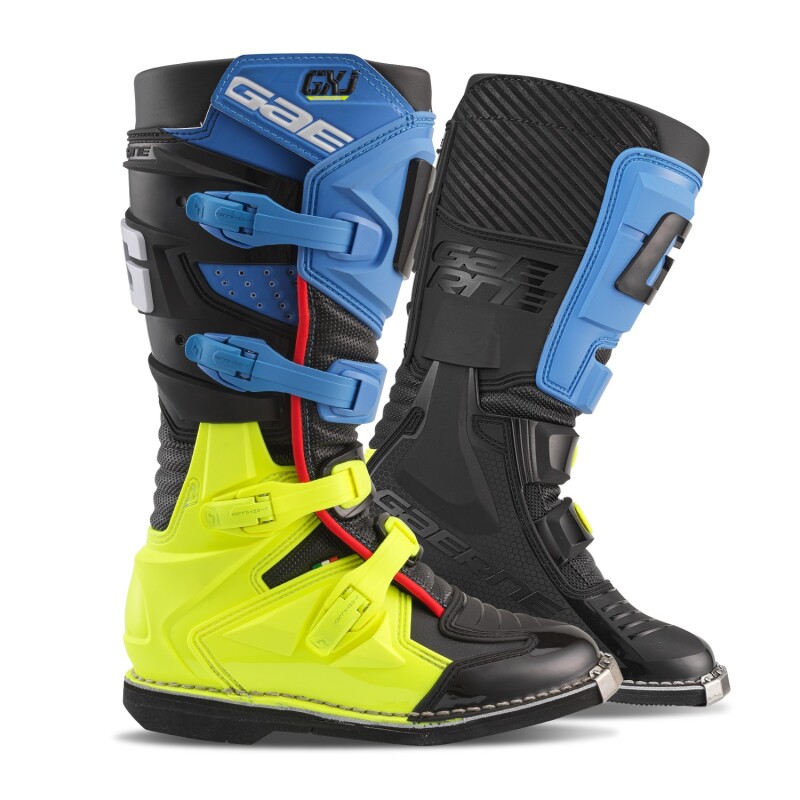 Picture of Gaerne GXJ Boot Black/Blue/Fluorescent Yellow Size - Youth 2.5