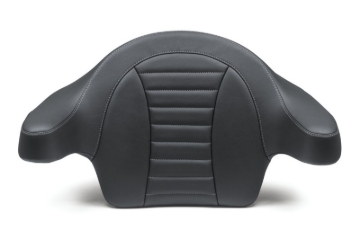 Picture of Mustang 14-21 HD FL Touring Extended Arm Wrap-Around Backrest Deluxe - Black w/Grey Stitching
