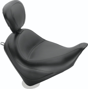 Picture of Mustang 14-23 HD FL Touring Saddlebag Lid Covers (Pair) Deluxe - Black w/ Red Stitching