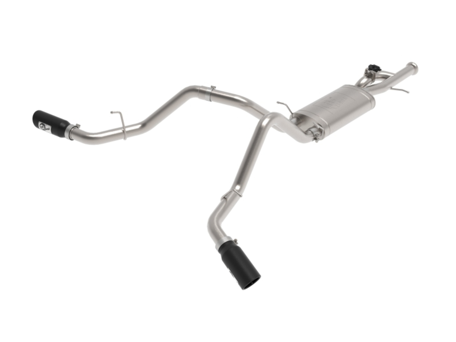 Picture of aFe Gemini XV 3in 304 SS Cat-Back Exhaust w/ Cutout 09-18 GM Trucks 4.3L/4.8L/5.3L w/ Black Tips