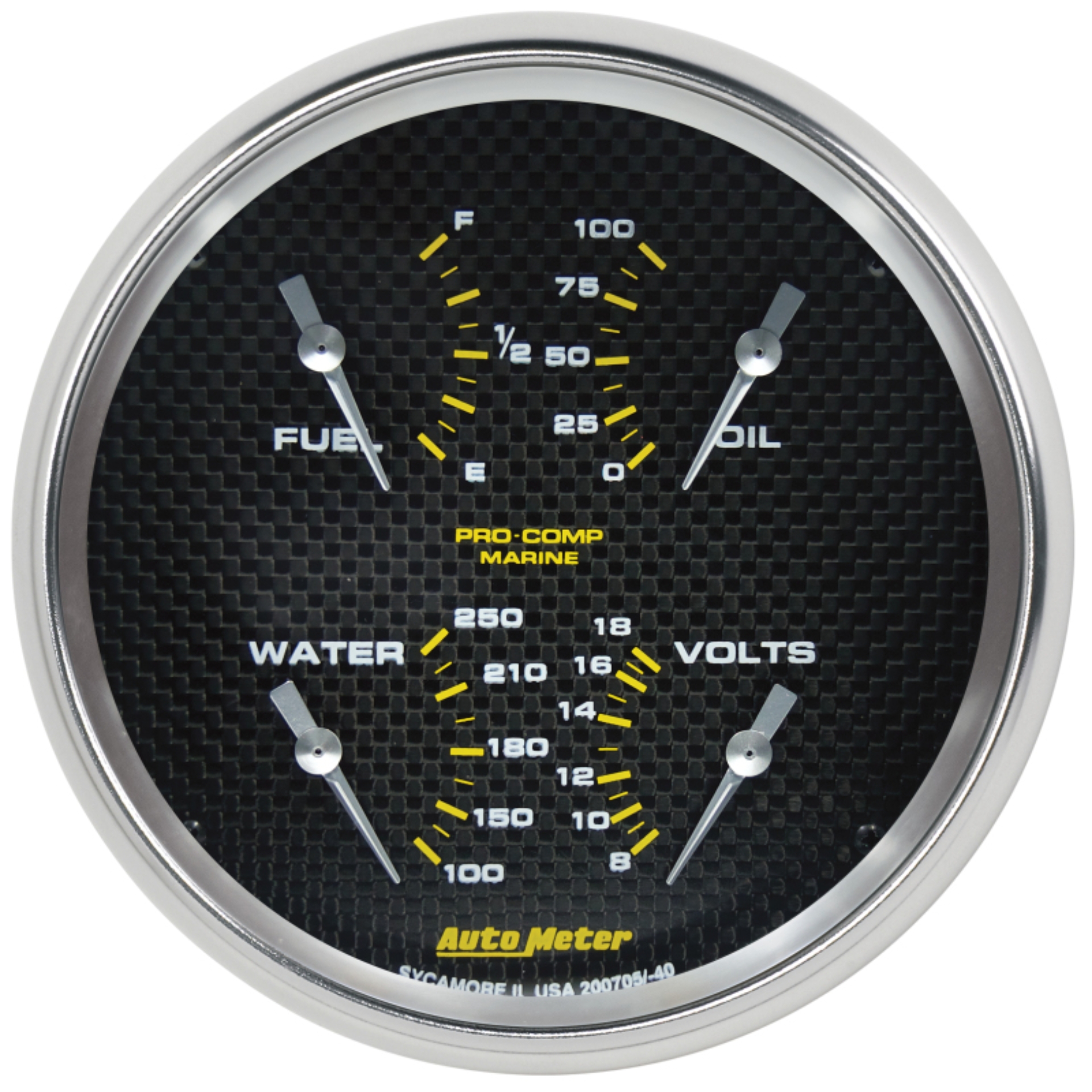 Picture of Autometer Marine Carbon Fiber 5in Gauge - 100PSI