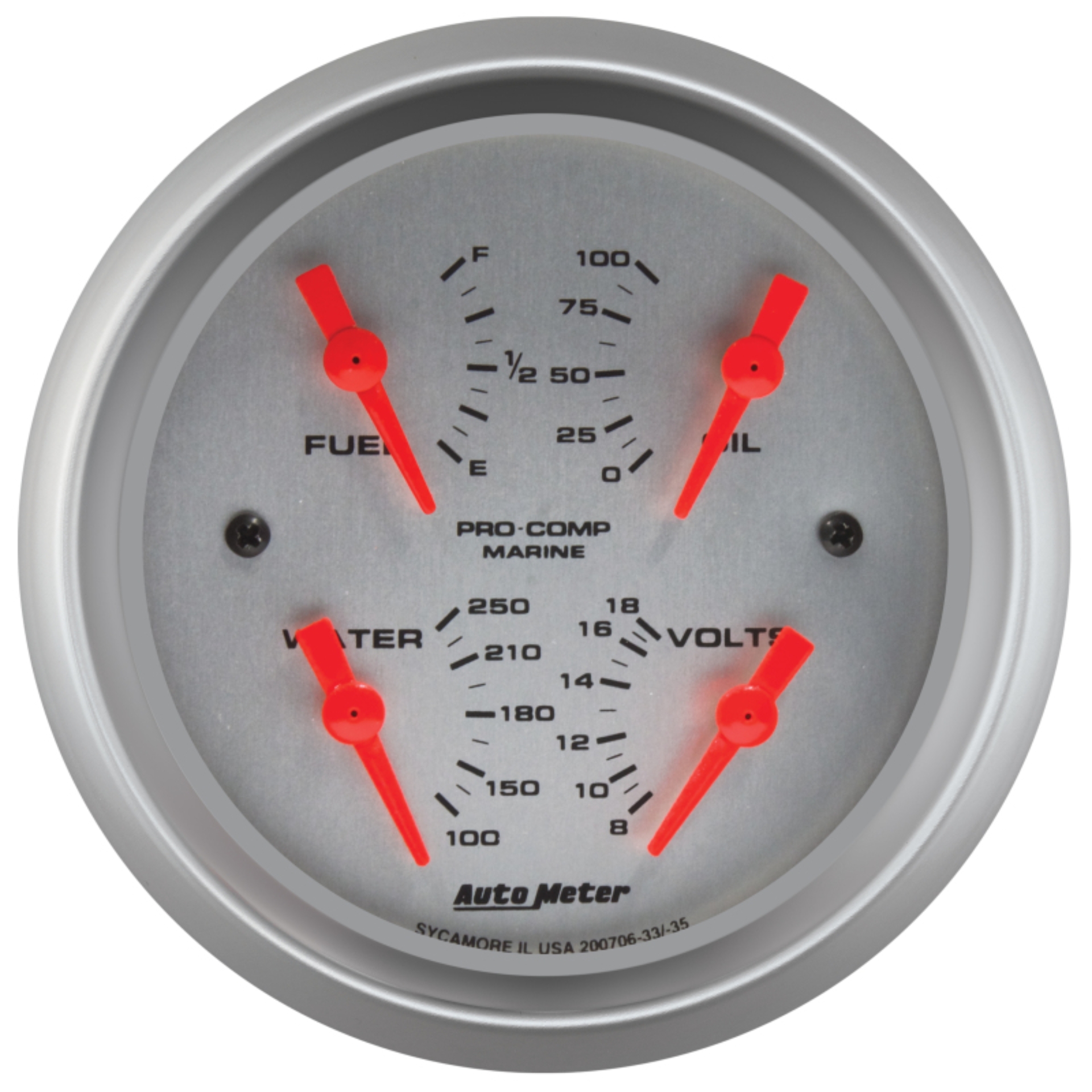 Picture of Autometer Marine Silver 3-3/8in Gauge