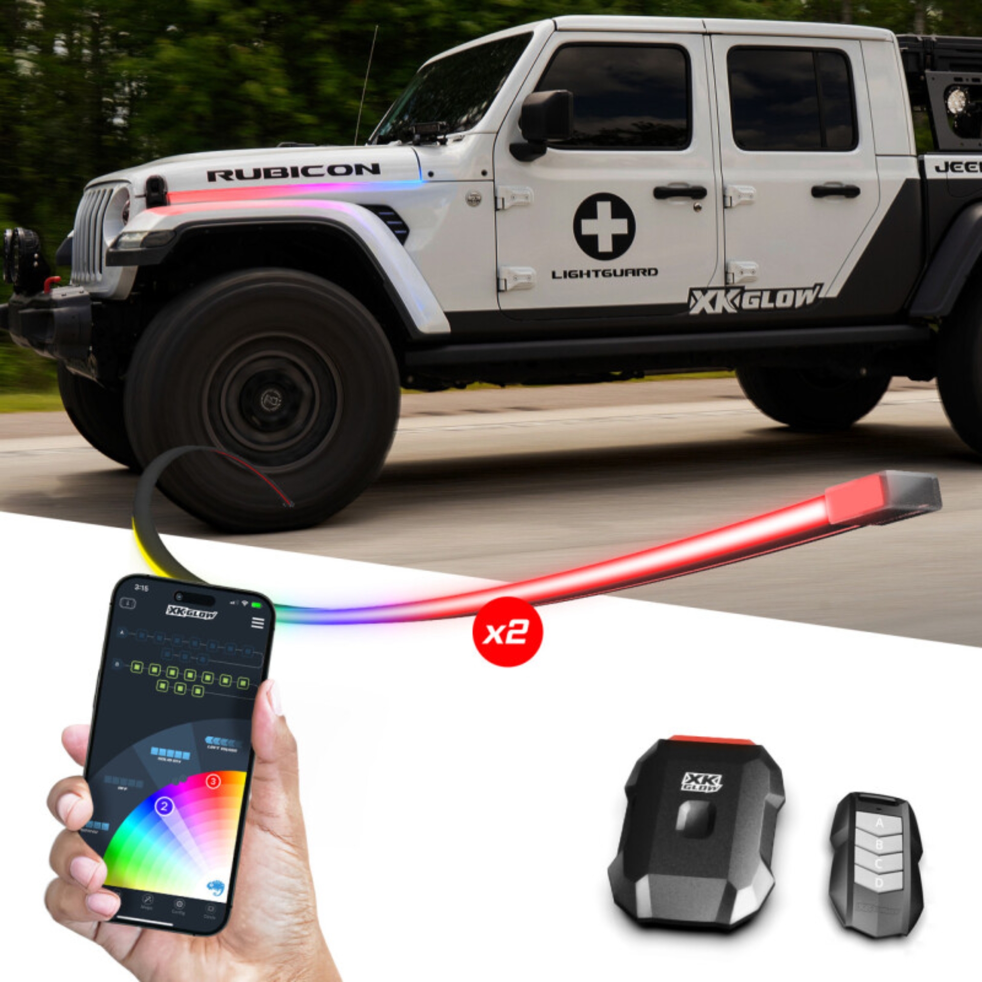 Picture of XK Glow Addressable Accent Light Strip Kit For Jeep