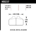 Picture of Hawk Wilwood BB / AP Racing / Outlaw Black Rear Brake Pads