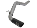 Picture of aFe LARGE BORE HD 5in DPF-Back SS Exhaust w/ Black Tip 2016 Nissan Titan 5.0L V8 (td) CC SB