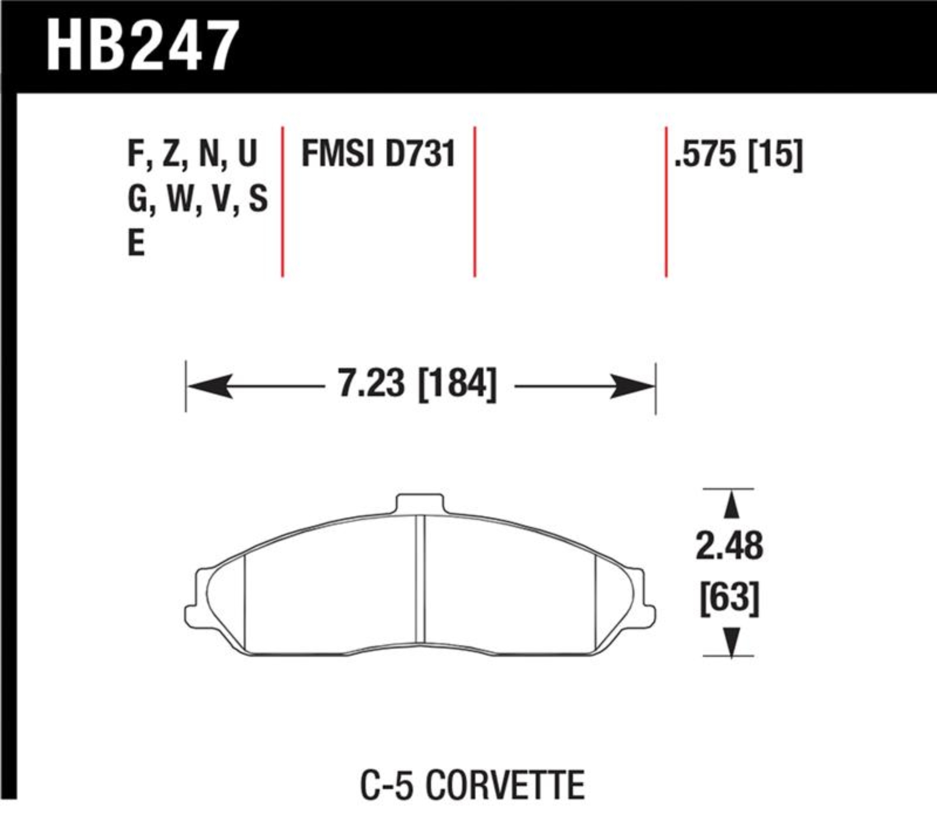 Picture of Hawk 97-13 Chevy Corvette Performance HT-10 Compound Front Brake Pads