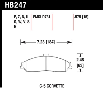 Picture of Hawk 97-13 Chevy Corvette Performance HT-10 Compound Front Brake Pads