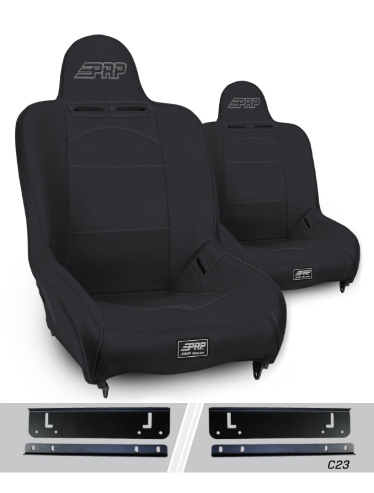 Picture of PRP 97-02 Jeep Wrangler TJ Premier High Back Suspension Seats Kit (Pair) - Black