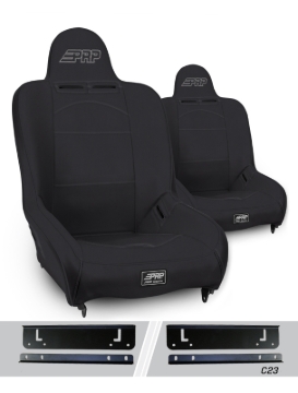 Picture of PRP 97-02 Jeep Wrangler TJ Premier High Back Suspension Seats Kit (Pair) - Black