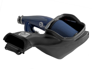 Picture of aFe 17-24 Ford F-150 Track Series Blue Kevlar Carbon Fiber C/A Intake System w/Black Pro 5R Filter