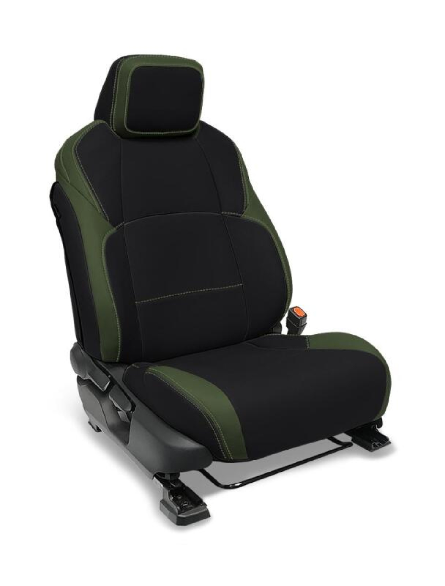 Picture of PRP 2024 Toyota Tacoma Front Seat Covers - Black and Olive Green (Pair)