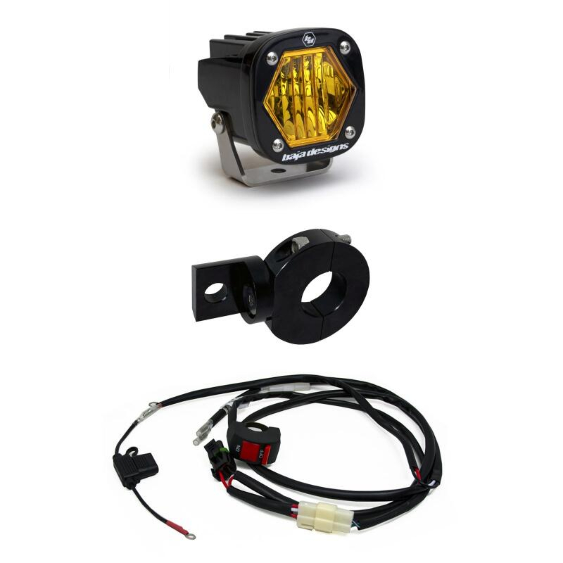 Picture of Baja Designs S1 Wide Cornering Electric Start Pit Bike LED Light - Amber