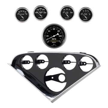 Picture of Autometer Old Tyme Black Direct Fit Dash Kit 55-56 Chevrolet (1 x 3-3/8in. / 4 x 2-1/16in.)
