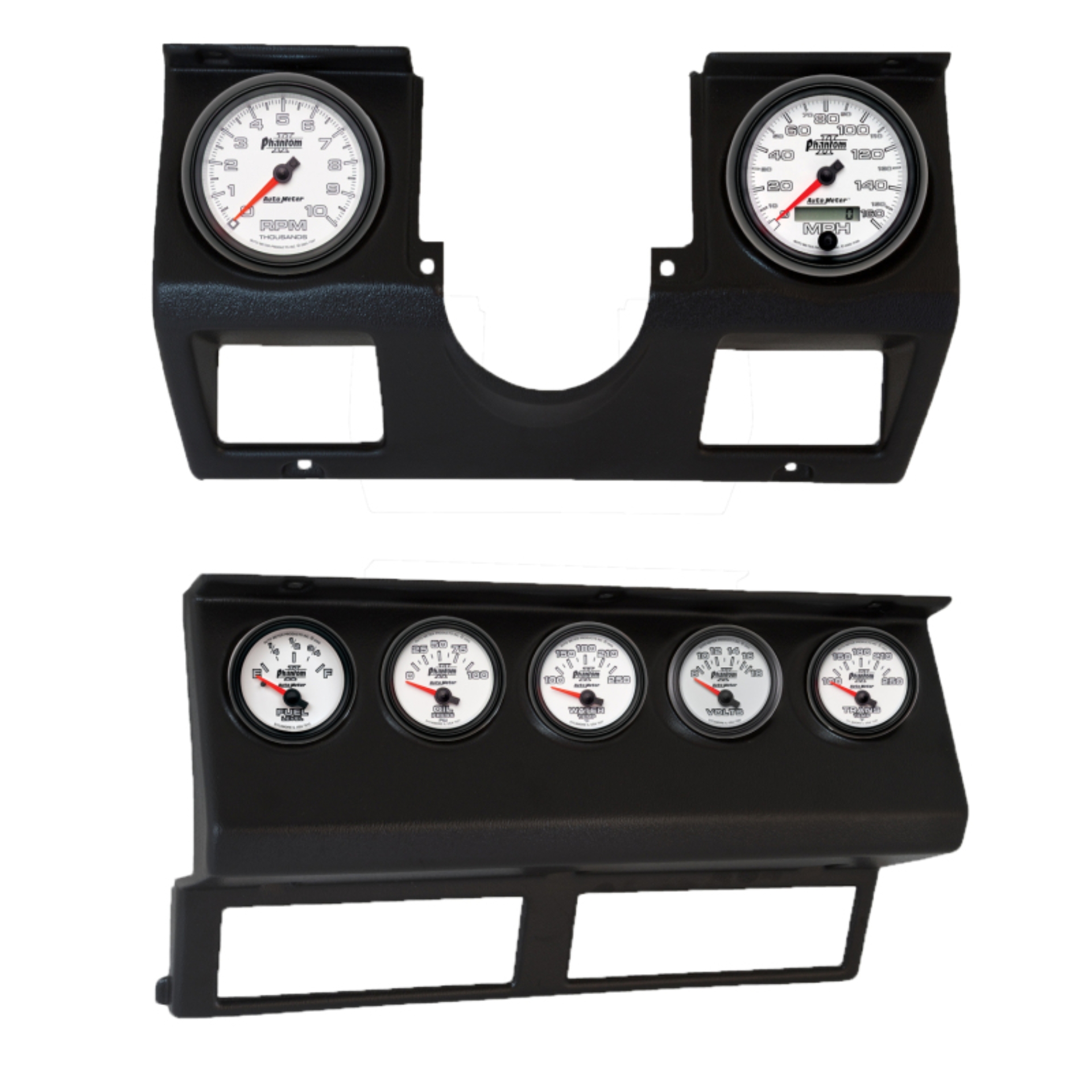 Picture of Autometer Phantom II Direct Fit Dash Kit 87-96 Jeep Wrangler YJ (Tach/MPH/FL/OilP/WTMP/VLT/TRNS)