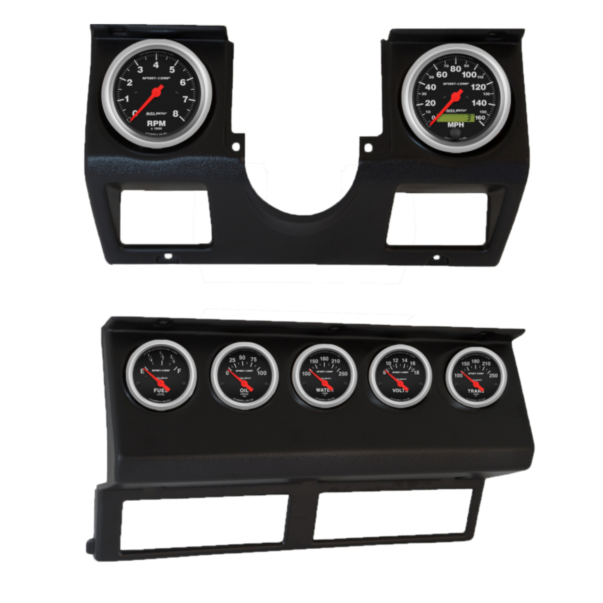 Picture of Autometer Sport-Comp Direct Fit Dash Kit 87-96 Jeep Wrangler YJ (Tach/MPH/FL/OilP/WTMP/VLT/TRNS)