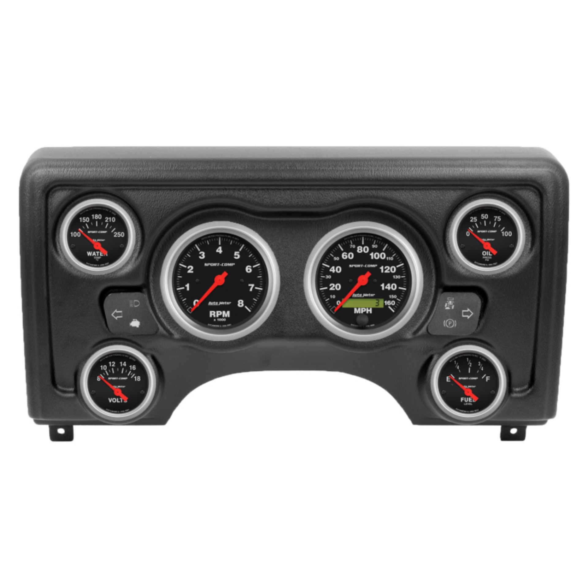 Picture of Autometer Sport-Comp Direct Fit Dash Kit 97-06 Jeep TJ (2 x 3-3/8in. / 4 x 2-1/16in.)