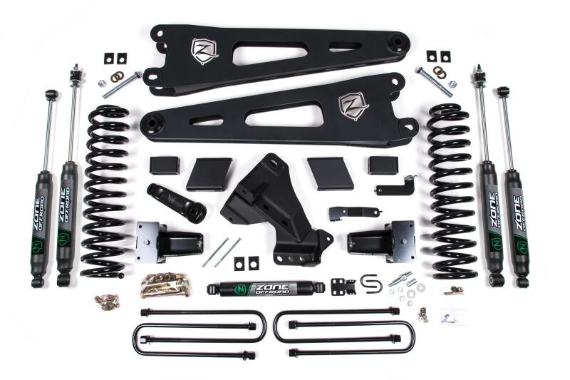 Picture of Zone Offroad 23-24 Ford F250/F350 4WD 7in Radius Arm Susp. Lift Kit - 4.5in Rear - Block - Nitro