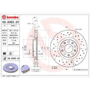 Picture of Brembo OE 16-17 Chrysler 200/13-16 Dodge Dart Friction Brake Disc