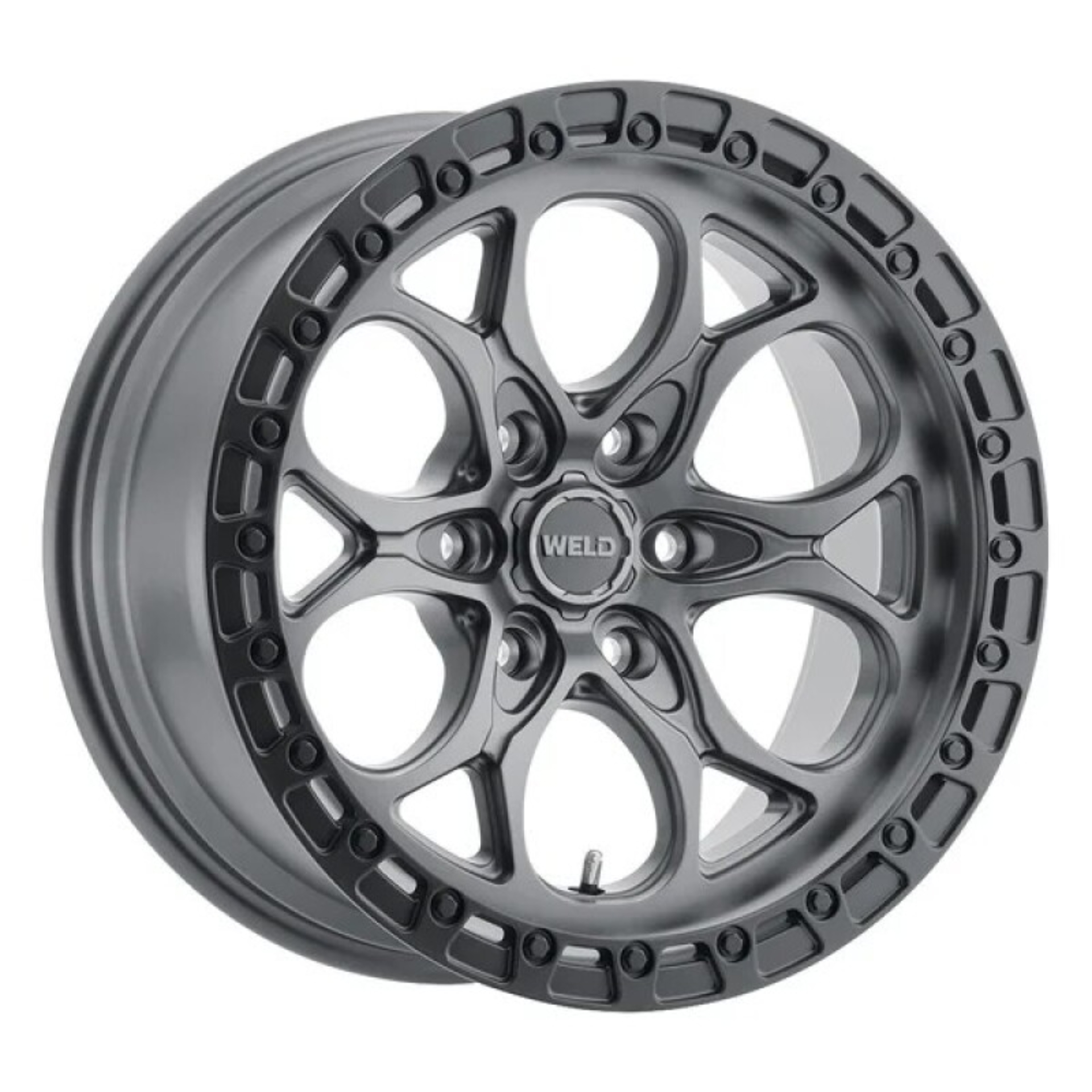 Picture of Weld 18x9 Ledge 6 6x135 ET00 BS 5.00 Satin GUN / Satin BLK Ring 87.1