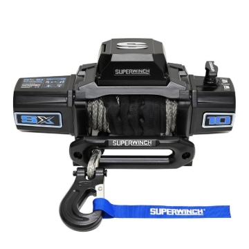 Picture of Superwinch 10000 LBS 12V DC 3/8in x 80ft Synthetic Rope SX10SR Winch - Semi Gloss Black