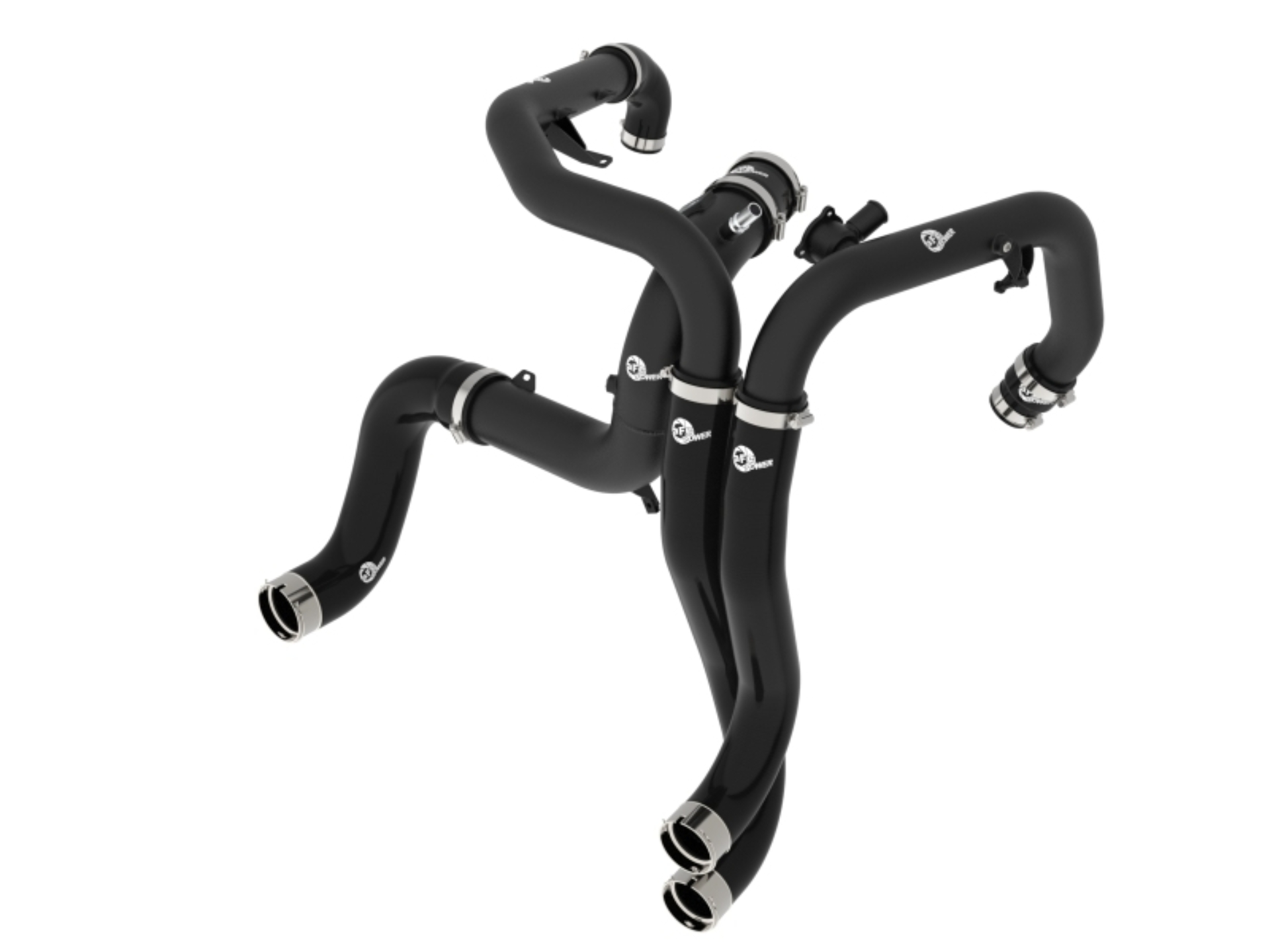 Picture of aFe 22-24 Ford Bronco Raptor V6-3.0L BladeRunner Aluminum Hot and Cold Charge Pipe Kit - Black