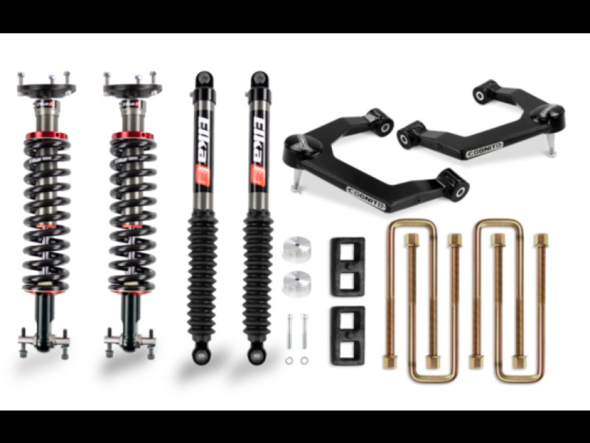 Picture of Cognito 19-24 Chevy/GMC Silv/Sierra 1500 2WD/4WD 3in Perf Leveling Lift Kit w/ Elka 2.0 IFP Shocks