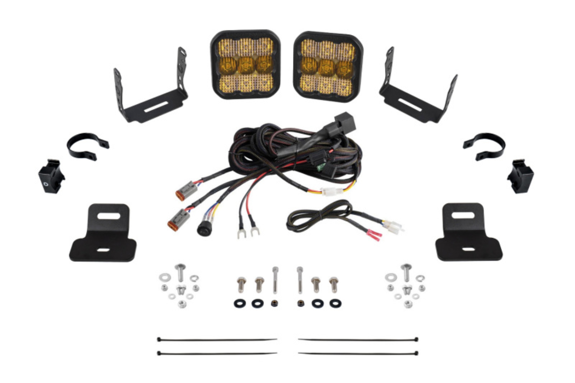 Picture of Diode Dynamics 17-24 Can-Am Maverick X3 SS5 Stage Series Ditch Light Kit - Pro Yellow Combo