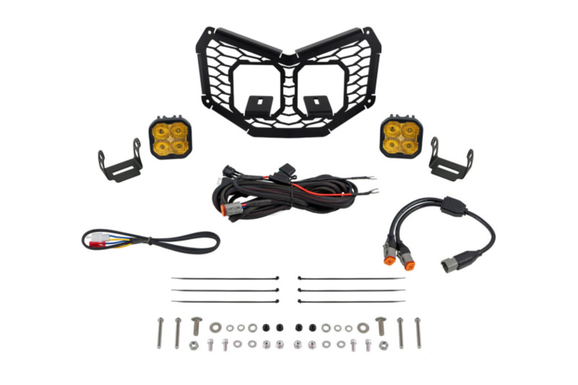 Picture of Diode Dynamics 17-24 Can-Am Maverick X3 Stage Series LED Grille Kit - Sport Yellow Fog