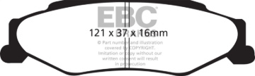 Picture of EBC Racing 01-13 Chevrolet Corvette C5/C6 5.7L/6.0L/6.2L Rear SR-11 Sintered Race Brake Pads