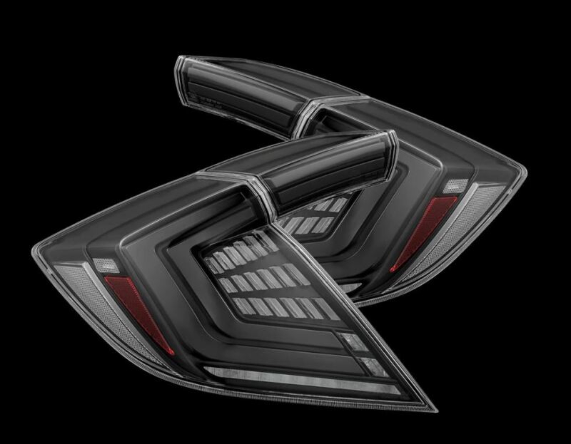 Picture of AlphaRex 16-21 Honda Civic Hatchback/ Type-R FK8 Nova-Series LED Tail Lights (Pair) - Alpha Black
