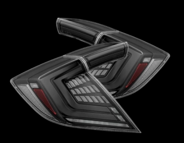 Picture of AlphaRex 16-21 Honda Civic Hatchback/ Type-R FK8 Nova-Series LED Tail Lights (Pair) - Alpha Black