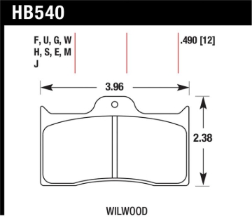 Picture of Hawk Wilwood 7112 Blue 9012 Race Brake Pads