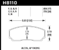 Picture of Hawk HPS 5.0 AP Racing w/ 0.654 Thickness Performance Street Brake Pads