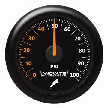 Picture of Innovate MTX Analog Fuel Pressure 0-100psi Gauge Kit - Black Dial