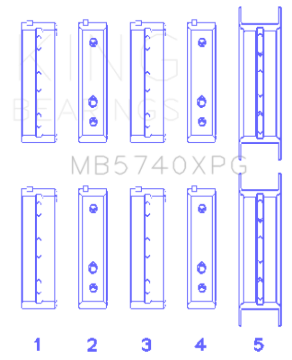 Picture of King Engine Bearings Subaru EJ20/EJ22/EJ25 Housing Bore Main Bearing Set - Size +.005mm