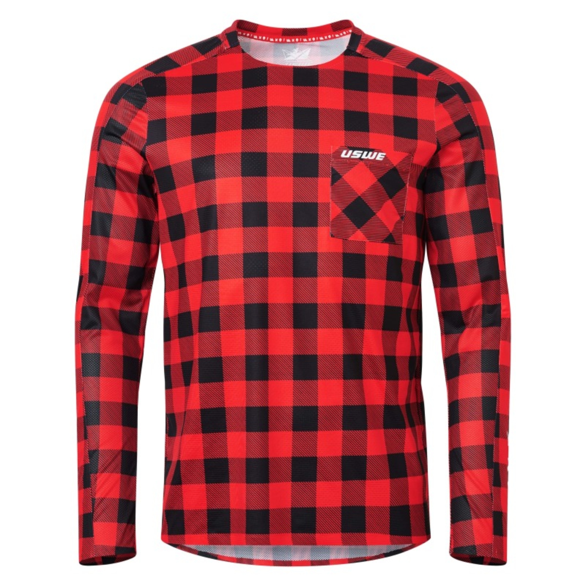 Picture of USWE Flannel Long Sleeve Lightweight Off-Road Jersey Flame Red - 2XL
