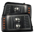 Picture of AlphaRex 92-96 Ford F-Series/Bronco PRO-Series Proj Headlights Alpha-Blk w/Seq. Sig & DRL