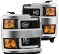 Picture of AlphaRex 15-19 Chevy Silverado 2500/3500 LUXX-Series Proj. Headlights Blk w/Actv SeqSig & SBDRL