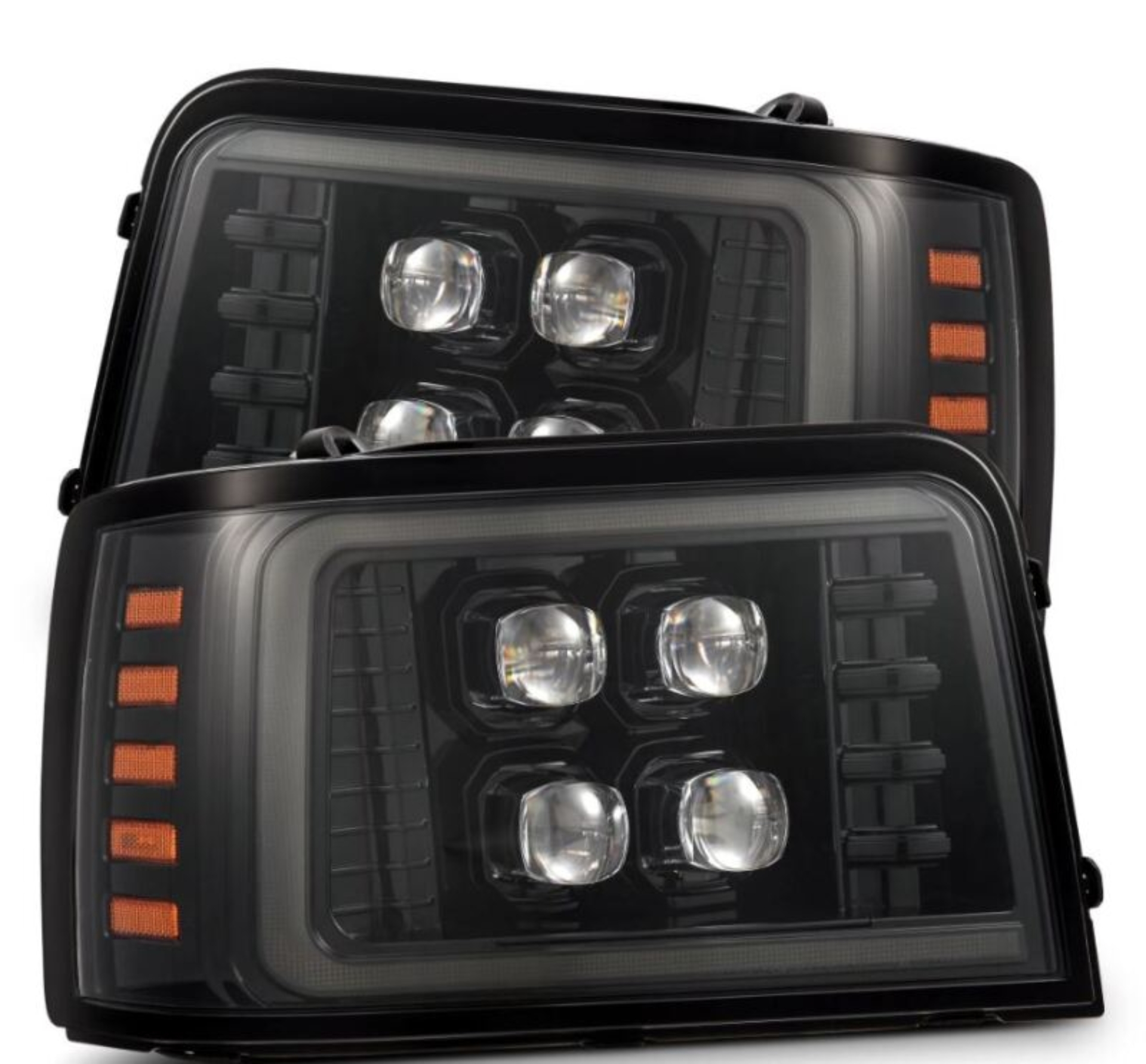 Picture of AlphaRex 92-96 Ford F-Series/Bronco NOVA-Series LED Proj Headlight Alpha-Bk w/Actv Light SS & SBDRL