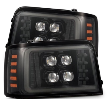 Picture of AlphaRex 92-96 Ford F-Series/Bronco NOVA-Series LED Proj Headlight Alpha-Bk w/Actv Light SS & SBDRL