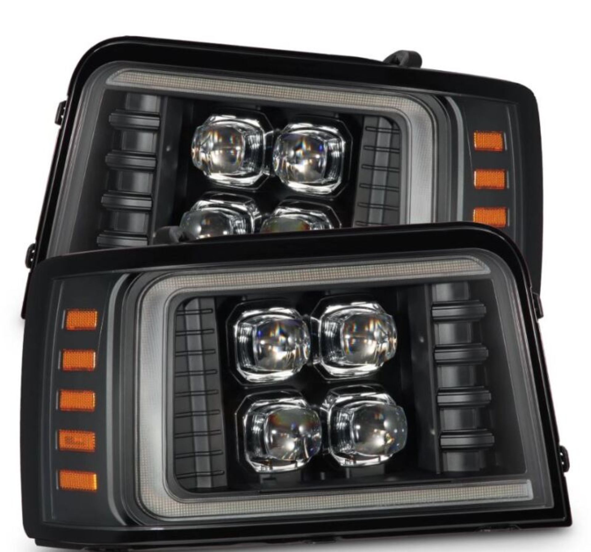Picture of AlphaRex 92-96 Ford F-Series/Bronco NOVA-Series LED Proj Headlight Bk w/Actv Light SeqSig & SBDRL