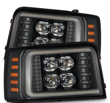Picture of AlphaRex 92-96 Ford F-Series/Bronco NOVA-Series LED Proj Headlight Bk w/Actv Light SeqSig & SBDRL