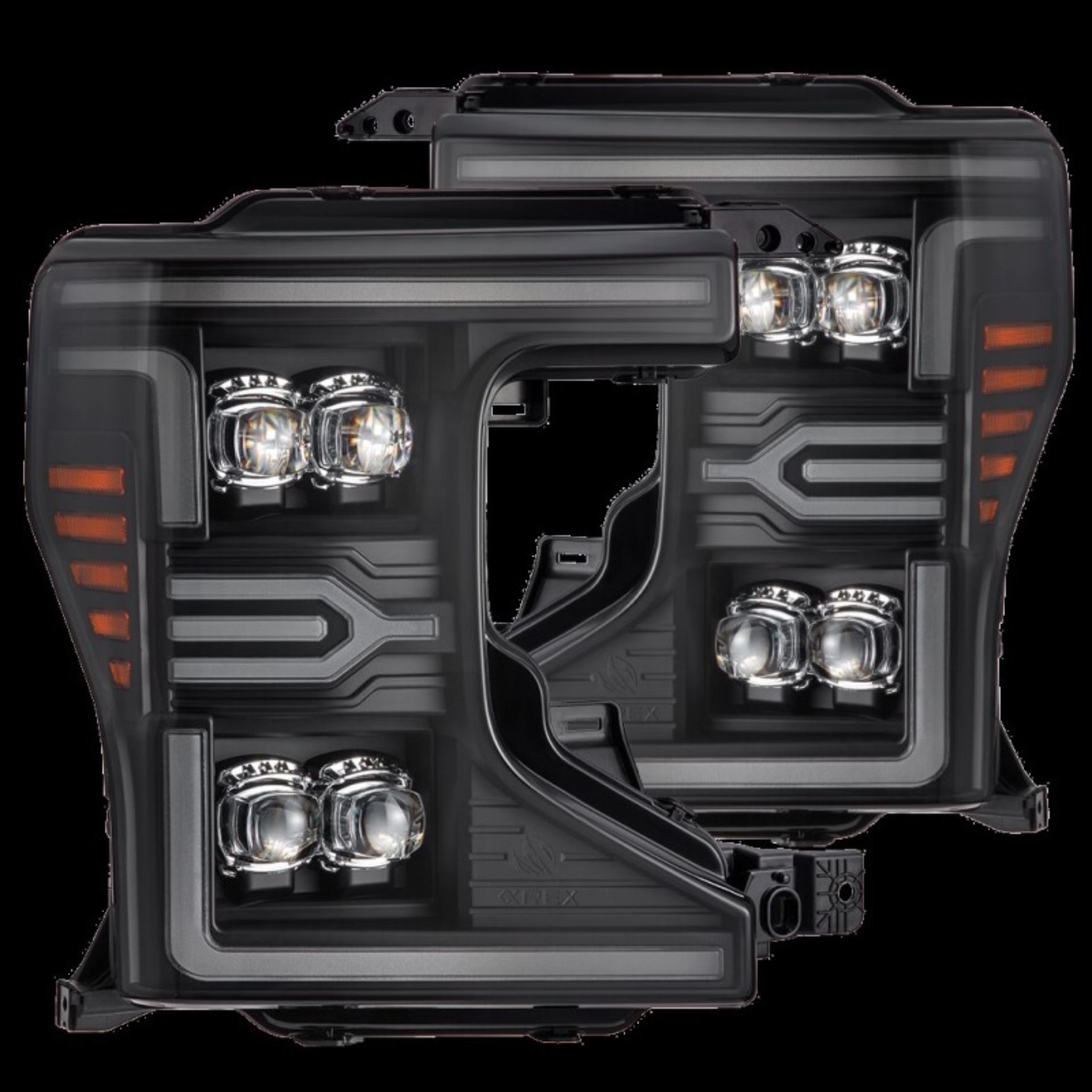 Picture of AlphaRex 20-22 Ford F-250/350/450 SD NOVA-Series LED Proj Headlights Bk w/Actv Light SeqSig & SBDRL