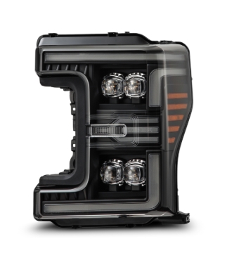 Picture of AlphaRex 17-19 Ford F-250/350/450 SD NOVA-Series LED Proj Headlights Alpha-Bk w/Acv Light SS & SBDRL
