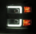 Picture of AlphaRex 15-19 Chevy Silverado 2500/3500 LUXX-Series Proj. Headlights Blk w/Actv SeqSig & SBDRL