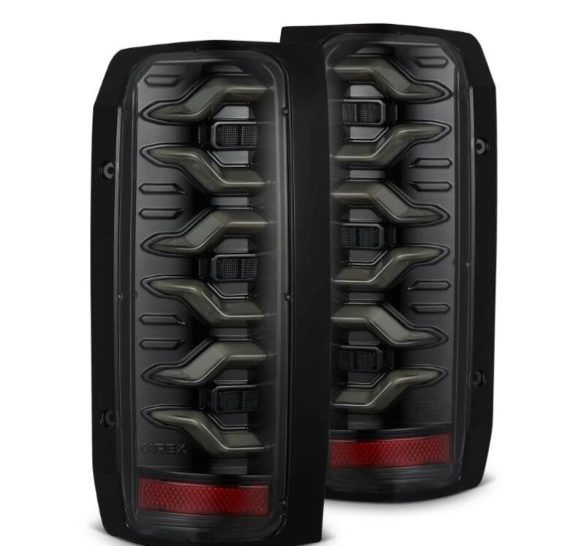 Picture of AlphaRex 87-96 Ford Bronco/F-150 Luxx-Series LED Tail Lights - Alpha-Black