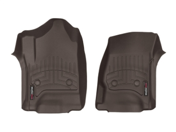 Picture of WeatherTech 14+ Chevy Silverado (Crew Cab / Double Cab) Front FloorLiners - Cocoa