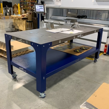 Picture of Wehrli Modular Steel Work Bench Top/Shelf Kit 32in x 72in x .120in Thick - Raw